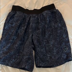 Prana Navy Patterned Swim Shorts